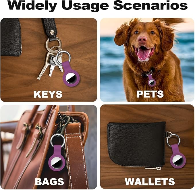 Linsaner Case for AirTag 2nd Gen & 1st Gen, Silicone Holder Keychain Key Ring - Image 5