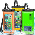 Floatable 3 Pack Multicolor Universal IP68 Floating Waterproof Phone Pouch by Famoby