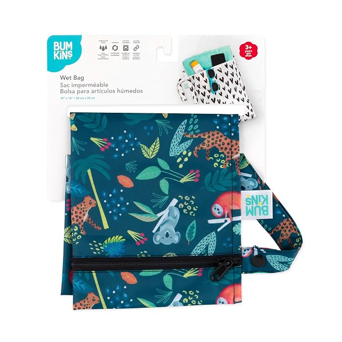 Bumkins Waterproof Wet Bag for Baby, Swim Suit, Cloth Diapers, Pump Parts - Image 6