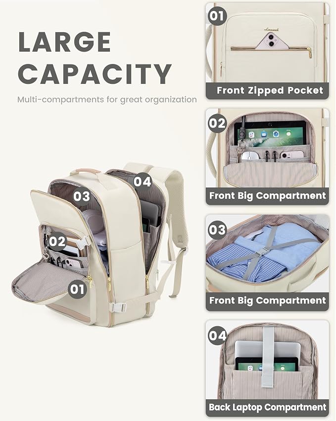 LOVEVOOK Travel Backpack for Women & Men 40L, Airline Approved Carry On - Image 8