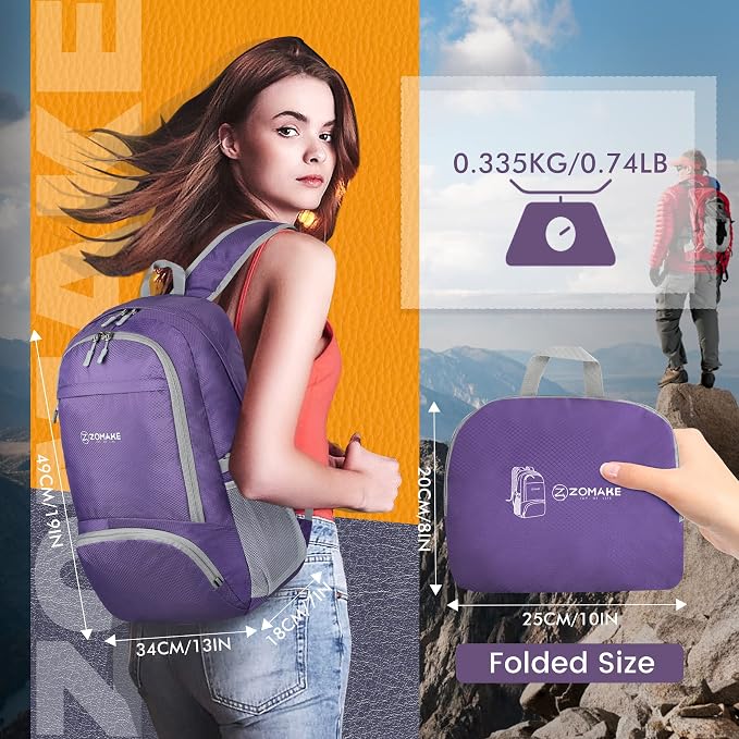 ZOMAKE Lightweight Packable Backpack 30L - Image 2