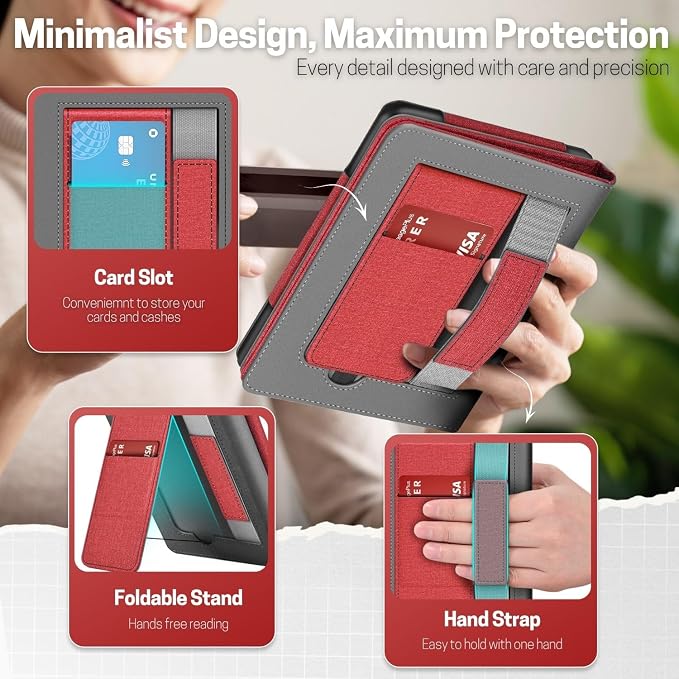 TNP Stand Case with Strap for Kindle Paperwhite 12th Gen 2024 / Kindle - Image 3