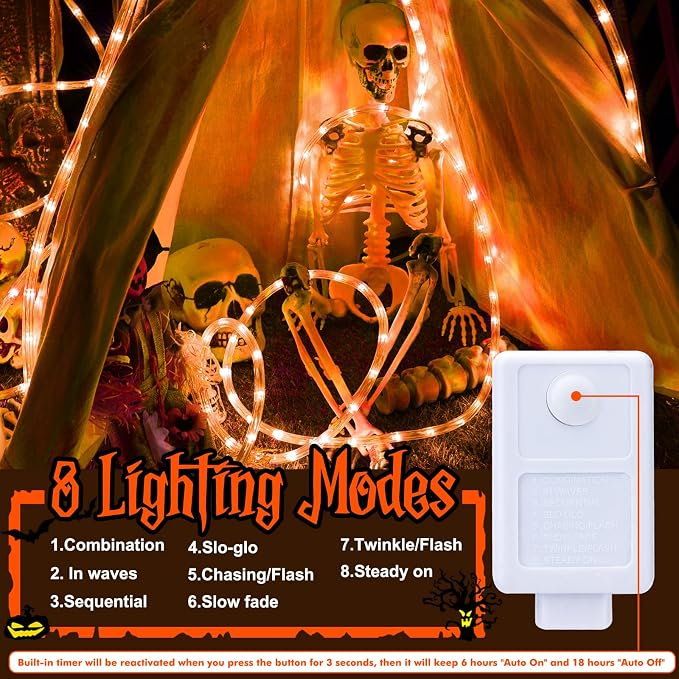 50ft LED Rope Lights Outdoor, 360 LED Connectable and Flexible Tube Lights - Image 2