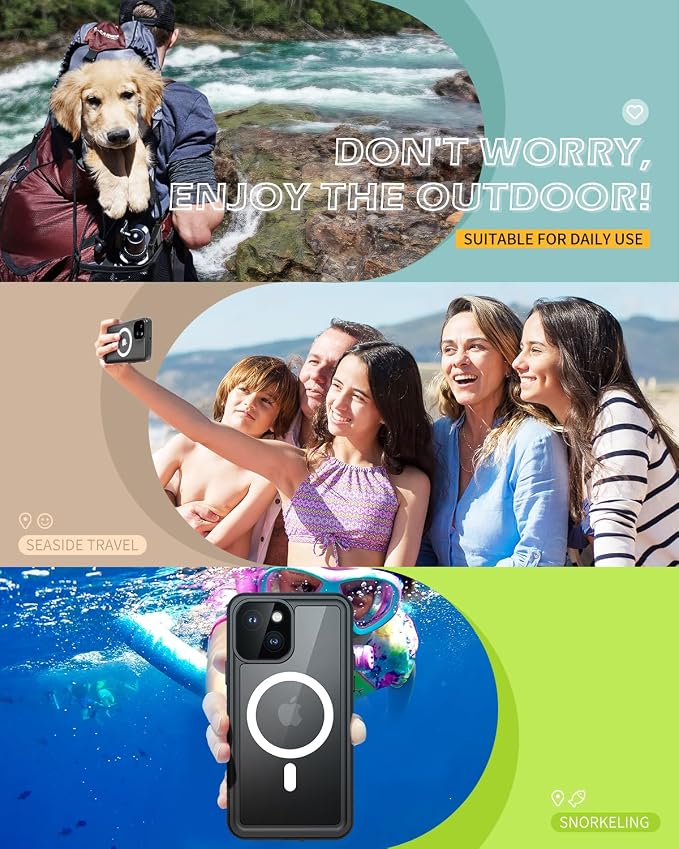 Lanhiem for iPhone 13 Magnetic Case, Waterproof Dustproof Shockproof Case - Image 7