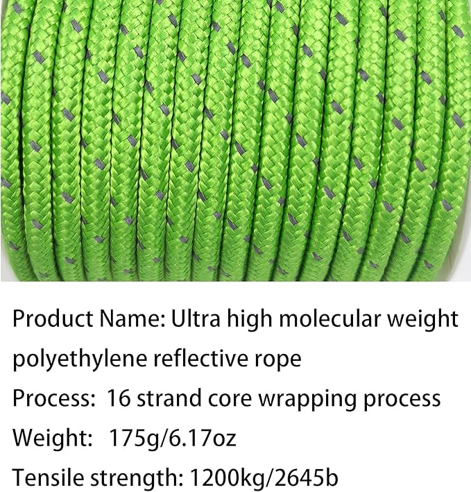 Dyneema Reflective Rope -2mm 400kg Fracture Strain - Image 3