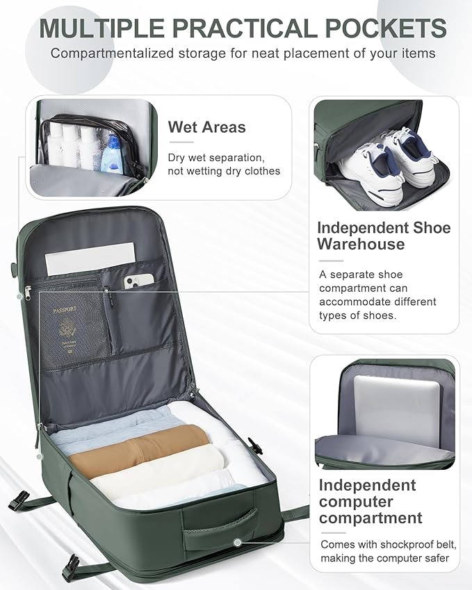 coowoz Large Travel Backpack Carry On - Image 5