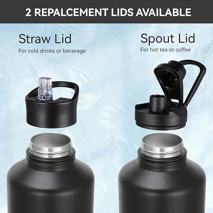 HASLE OUTFITTERS Half Gallon Insulated Water Bottles 64 oz, Stainless Steel - Image 5
