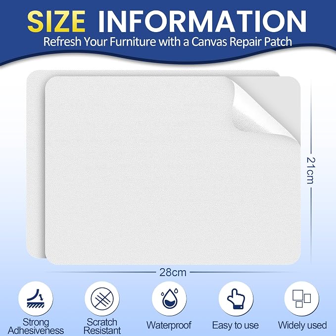 Self-Adhesive Canvas Repair Tape, 8.3" x 11" Waterproof Canvas Repair Patch - Image 2