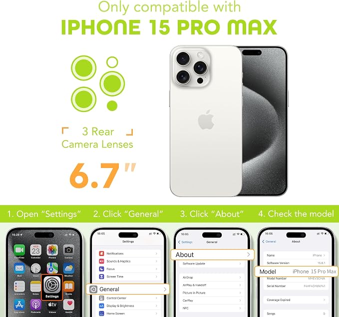 TIESZEN for iPhone 15 Pro Max Case, Compatible - Image 8