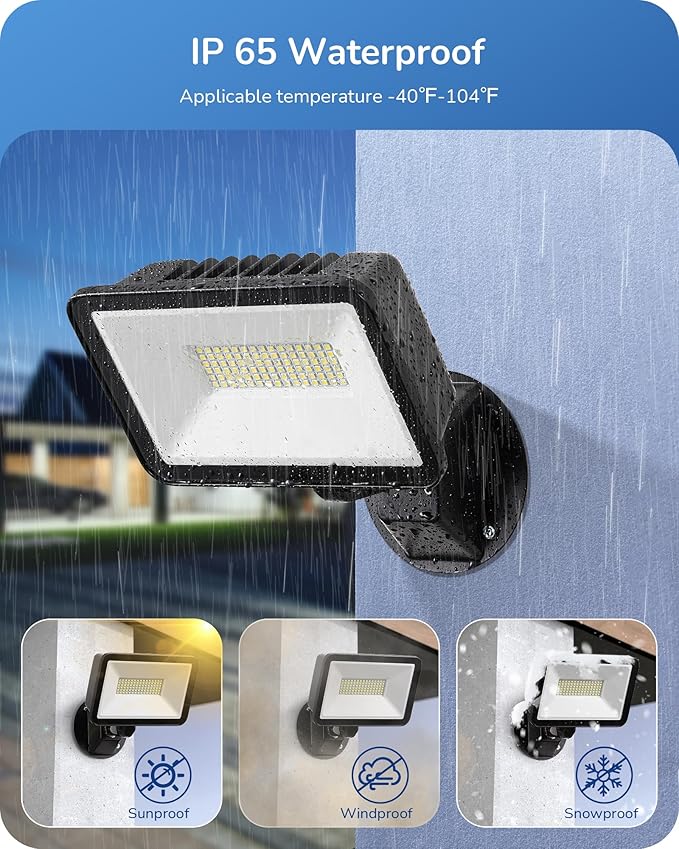 EDISHINE 10000LM Flood Lights Outdoor, 73W LED Flood Light Outdoor, IP65 - Image 4