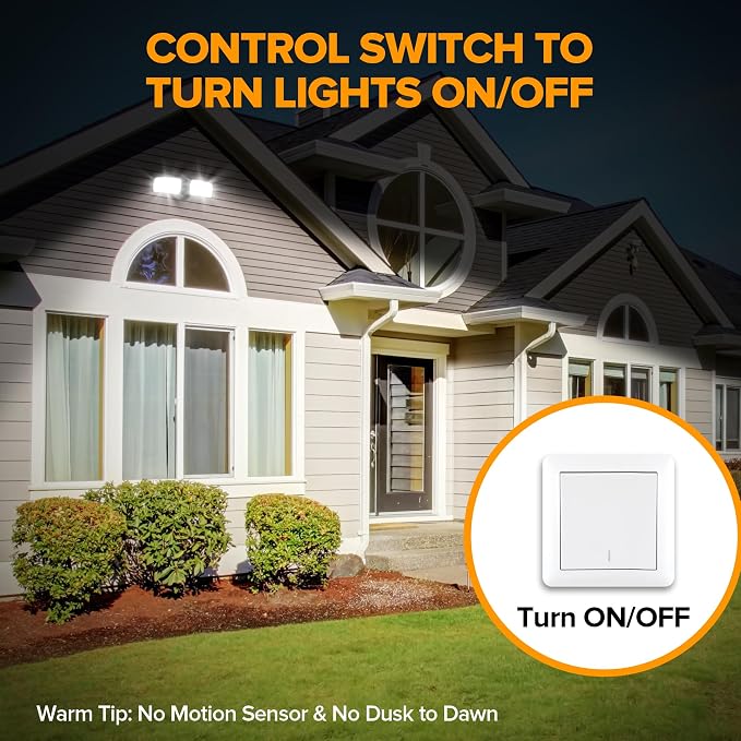 LUTEC 32W 3500LM Integrated Dual-Head LED Flood Light Outdoor, Switch - Image 3