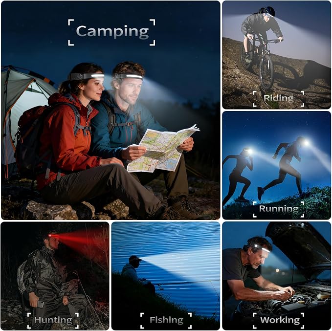 LHKNL Rechargeable Headlamp 2Pcs- 230° Wide Beam Led Head Lamp - Image 7