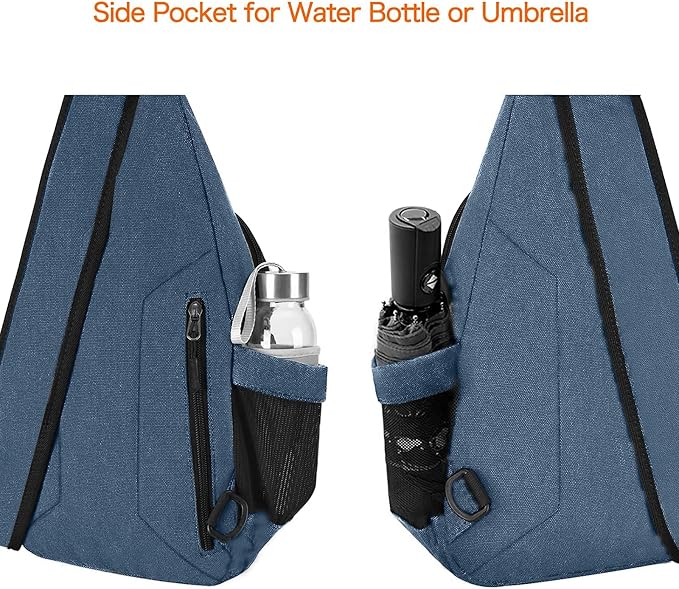 MOSISO Sling Backpack, Canvas Crossbody Hiking Daypack Bag - Image 7