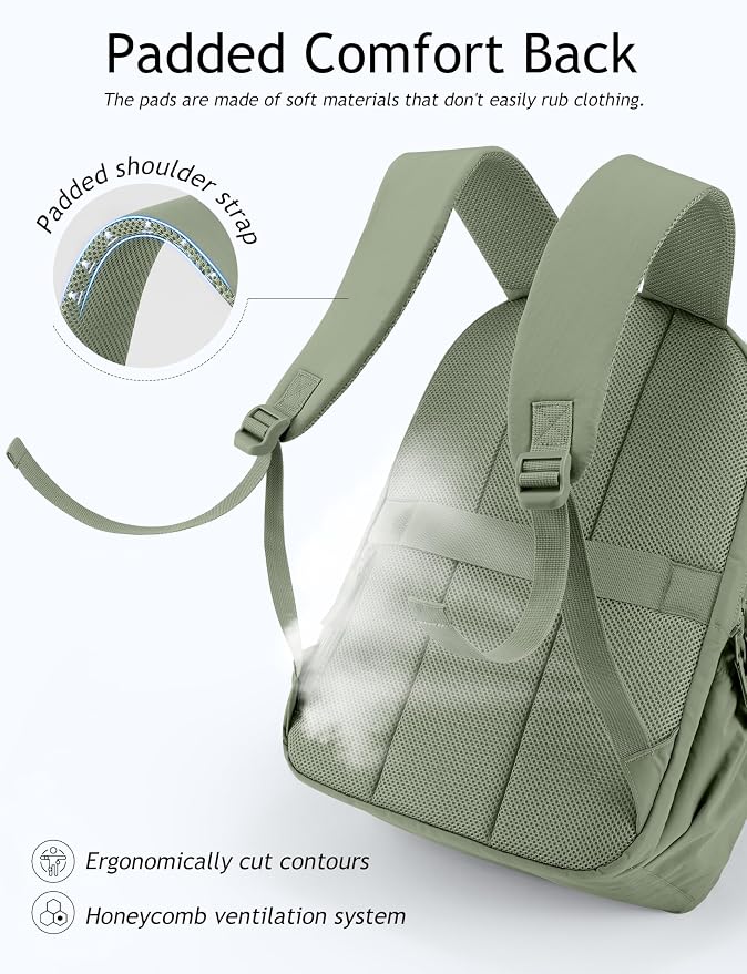 Uselike Travel Backpack for Women, 15.6 Inch Laptop Backpack, Quilted College - Image 4