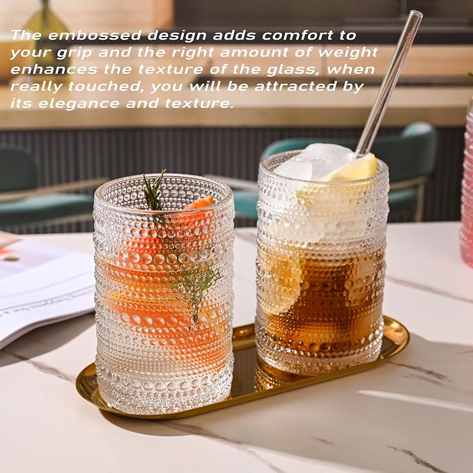 KMIGRUAN Hobnail Drinking Glasses - Image 3