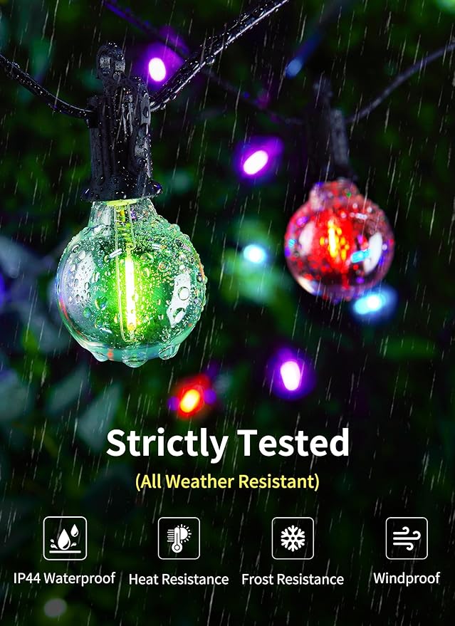Brightown Outdoor String Lights 29 Feet G40 LED Patio Lights, 13 Plastic Edison - Image 2