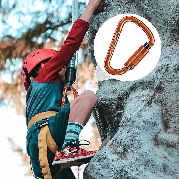 Auto Locking Carabiner Heavy Duty Carabiner 25kN UIAA Certified Climbing - Image 6