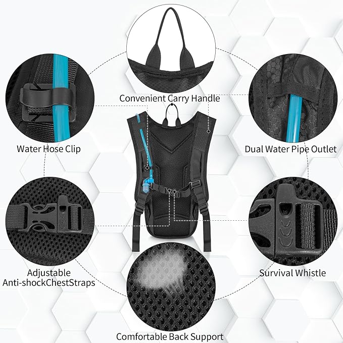 Hydration Backpack with Leak Proof Water Bladder, Lightweight Hydro Water - Image 6
