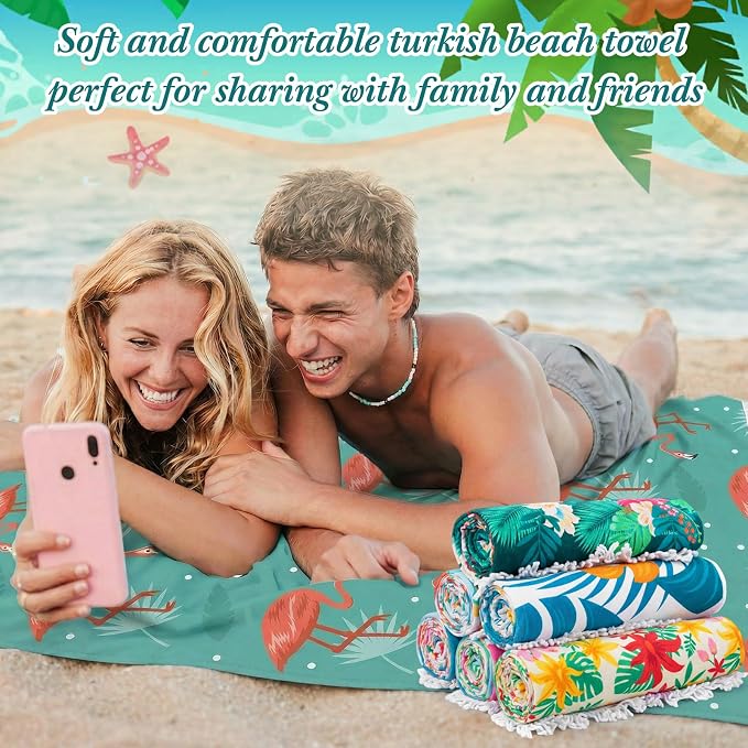 Peryiter 24 Pack Microfiber Oversize Turkish Beach Towel Set 12 Large Absorbent - Image 5