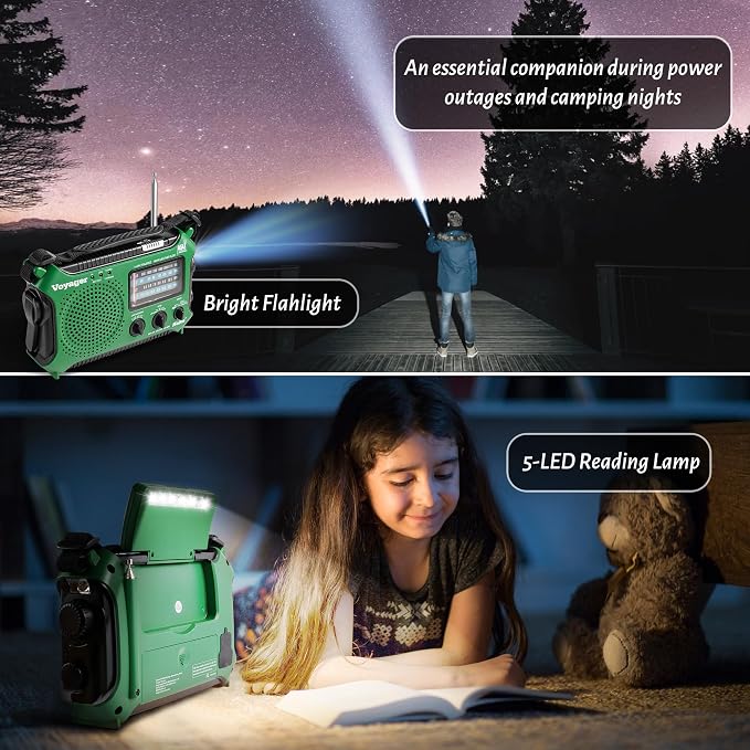 Kaito KA500GRN 5-Way Powered Emergency AM/FM/SW Weather Alert Radio - Image 4