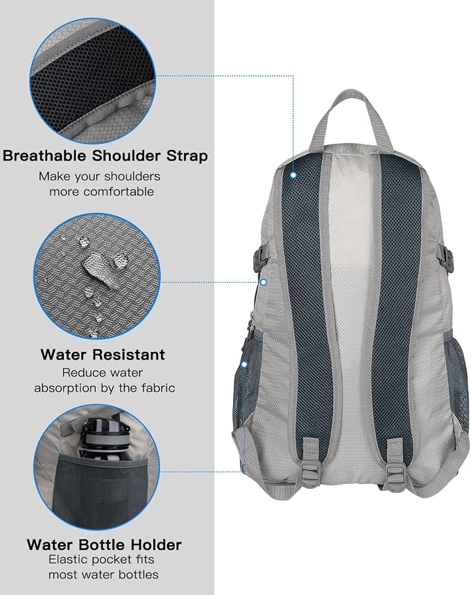 WATERFLY Small Lightweight Packable Backpack: 20l Ultra Light Foldable Travel - Image 6