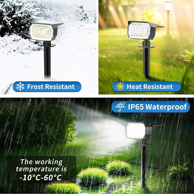 Tadyreal Solar Spot Lights Outdoor 6 Pack, Solar Landscape Spotlights Waterproof - Image 4
