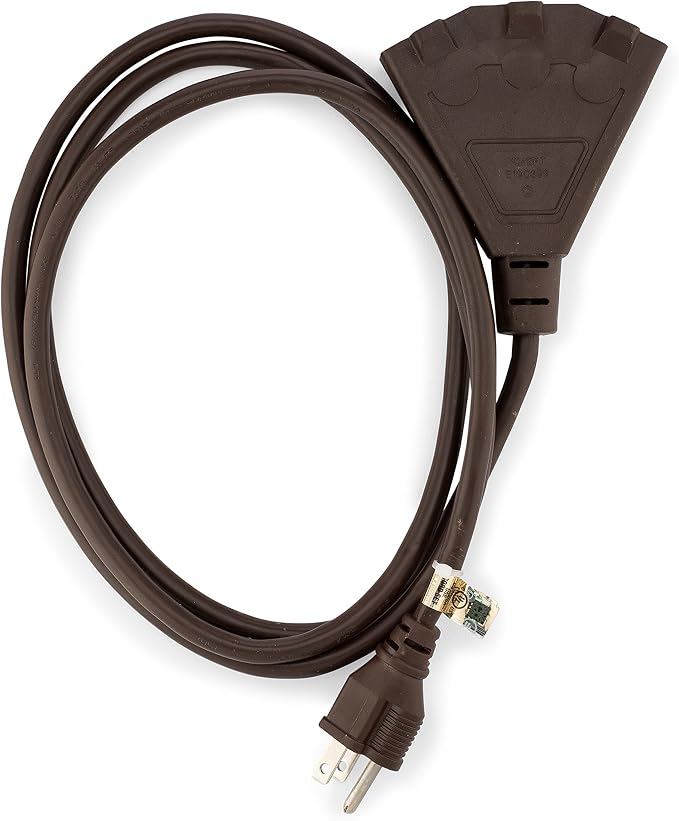 Holiday Lighting Outlet 6-Foot Brown Extension Cord, 3-Prong Indoor & Outdoor by HLOLighting