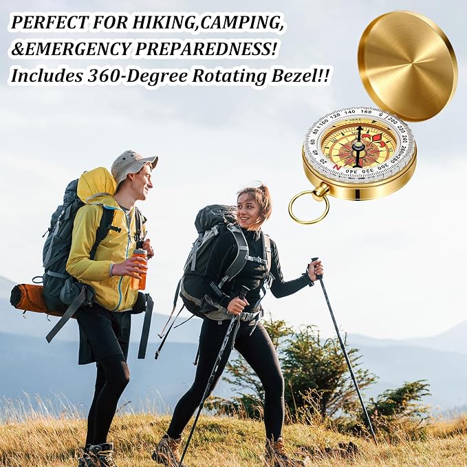 Brass Compass for Hiking Large Dial Pocket Compass - Image 5