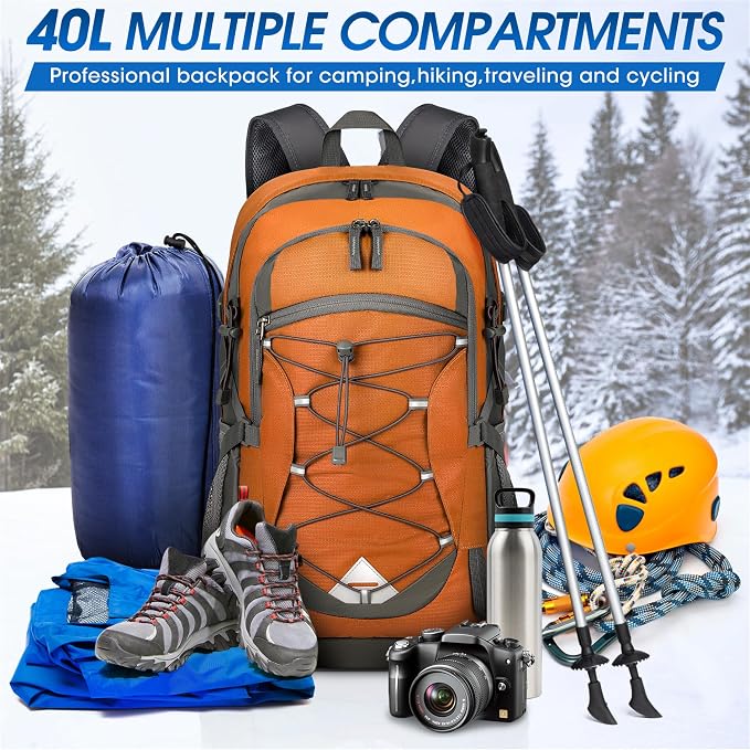 IGOLUMON Hiking Backpack 40L Packable Lightweight Camping Backpack Men Women - Image 6