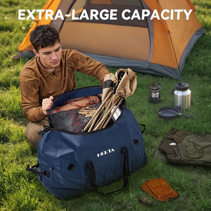 HEETA Waterproof Duffel Bag Motorcycle Dry Bag Backpack, 60L/80L Extra Large - Image 2