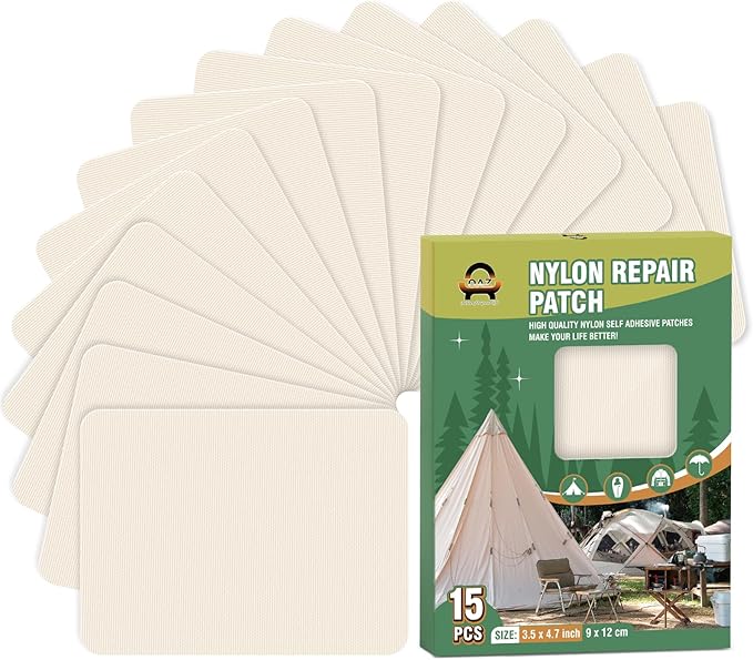 OAZ 15 Pieces 3.5 x 4.7 inch Nylon Repair Patches Nylon Fabric Patch by OAZ