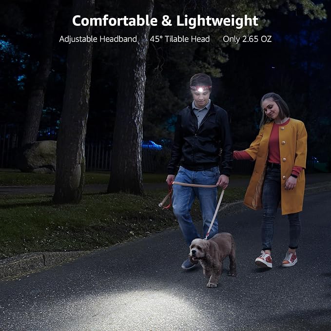 Lepro 320014 LED Rechargeable Headlamp, 2 Pack Head Lamp - Image 5