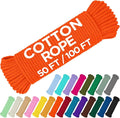 TECEUM Cotton Rope 3/16” – 100 FT – Strong All-Purpose Braided Rope – Natural by TECEUM