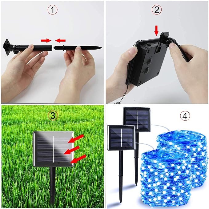 Solar String Lights Outdoor, Copper Wire 8 Lighting Modes Fairy Light - Image 7