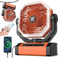 Battery Powered 9-Inch Rechargeable Portable Fan - 10000mAh Auto Oscillation by Orteen
