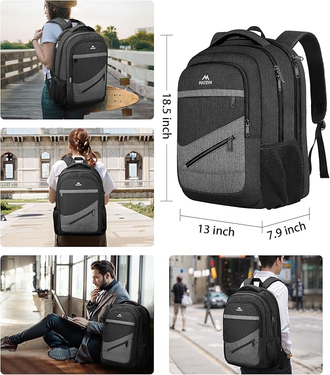 MATEIN 17 Inch Backpack for Men, Professional Work Office Laptop Backpack - Image 6