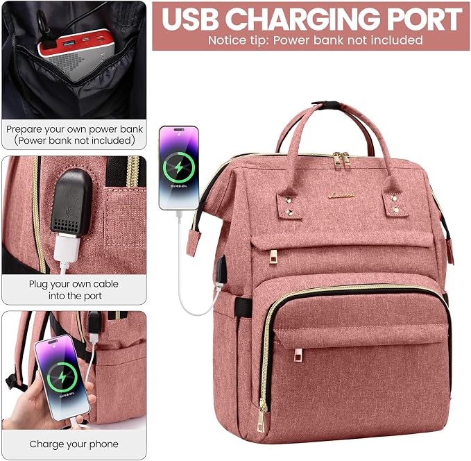 LOVEVOOK Laptop Backpack for Women, 18 Inch Professional Womens Travel Backpack - Image 4