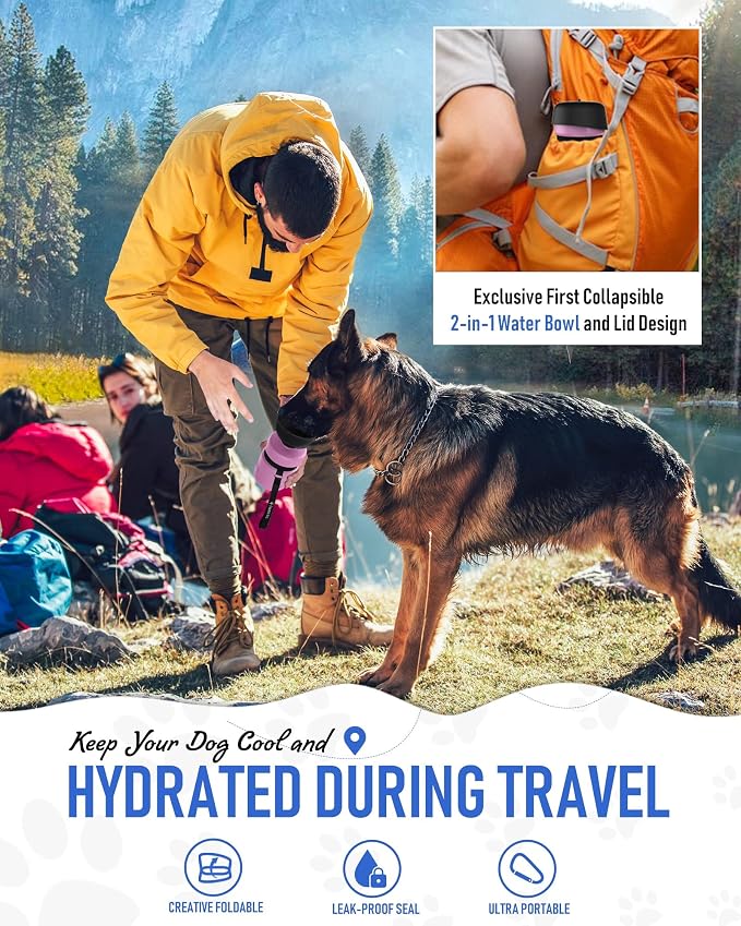lesotc Dog Water Bottle, Portable Pet Dispenser - Image 4