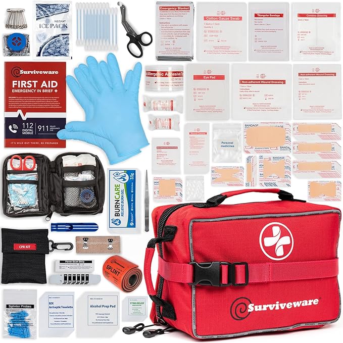 Surviveware 238 Pcs Comprehensive Premium Survival First Aid Kit by Surviveware