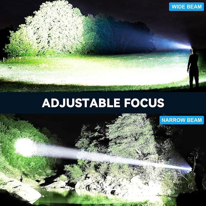 3 Pack Rechargeable LED Flashlights 990, 000 Lumens, Adjustable, 5 Modes - Image 6