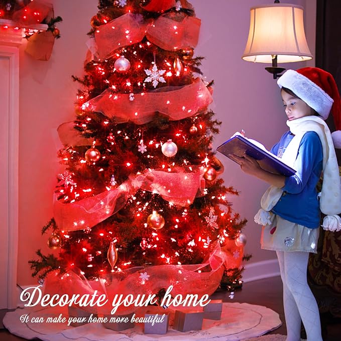 JMEXSUSS 33ft 100 LED Red Battery Operated Lights - Image 9