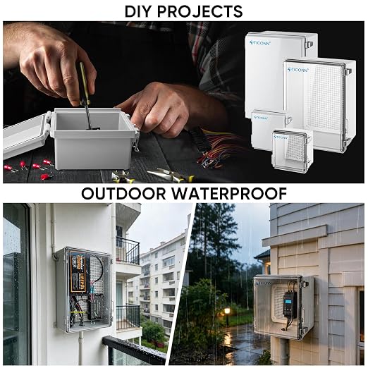 TICONN Outdoor Electrical Box Waterproof, Junction Box IP67 ABS Plastic - Image 8