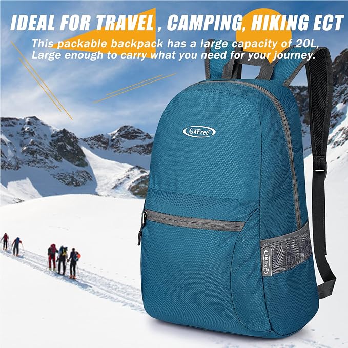 G4Free 20L Lightweight Packable Backpack Travel Hiking Daypack Foldable Backpack - Image 7