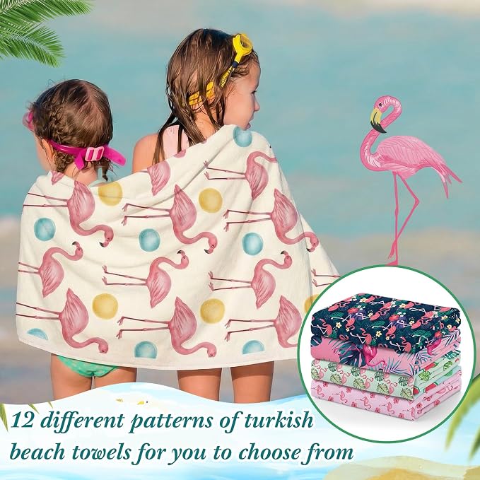 Peryiter 24 Pack Microfiber Oversize Turkish Beach Towel Set 12 Large Absorbent - Image 4