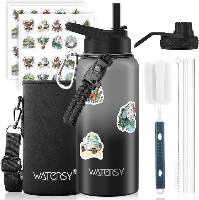 32oz Insulated Water Bottle, BPA Free&Leak Proof, Stainless Steel Water Flask by Watersy