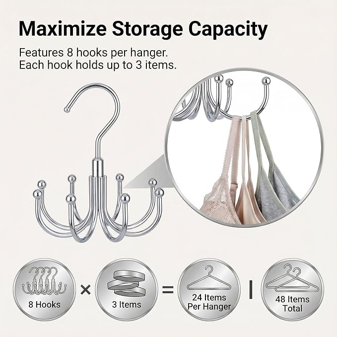 Rotatable Belt Hanger & Closet Organizer, 2 Pack - Image 3