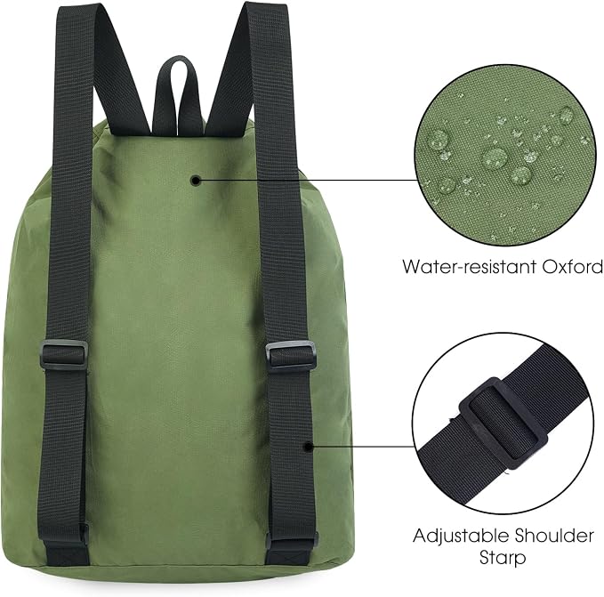 WANDF Swim Bag Mesh Drawstring Backpack Beach Backpack - Image 4