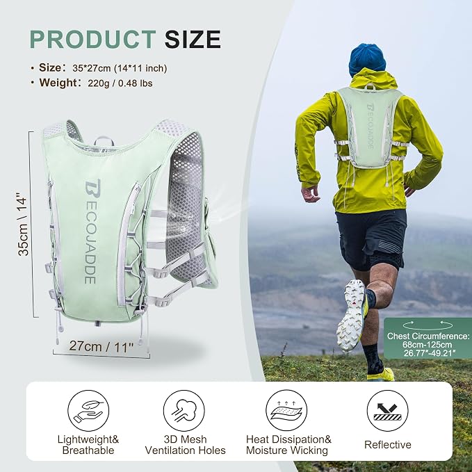 BECOJADDE Running Vest Hydration Backpack - Image 4