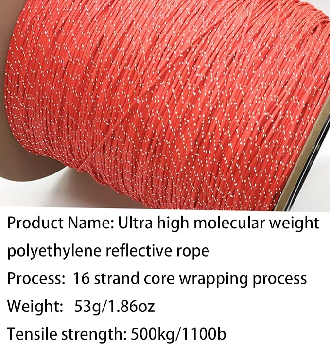 Dyneema Reflective Rope -2mm 400kg Fracture Strain - Image 3