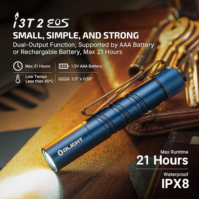 OLIGHT I3T 2 EOS Pocket EDC Flashlight, 200 Lumens Compact Bright Handheld - Image 2